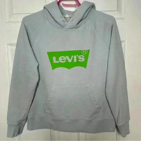 Levi's Tops - Levi’s Hoodie Light Blue &  Green Size Medium